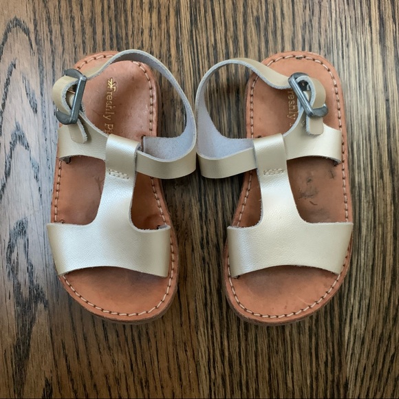 Freshly Picked Other - Freshly Picked Gold T-Strap Sandals